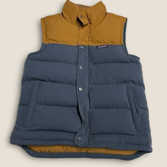 Patagonia Bivy Down Vest Forge Grey Mens Size Small Goose Down Reversible - Picture 1 of 8